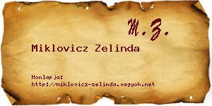 Miklovicz Zelinda névjegykártya